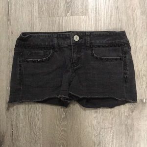 American Eagle Stretch Black Studded Shorts